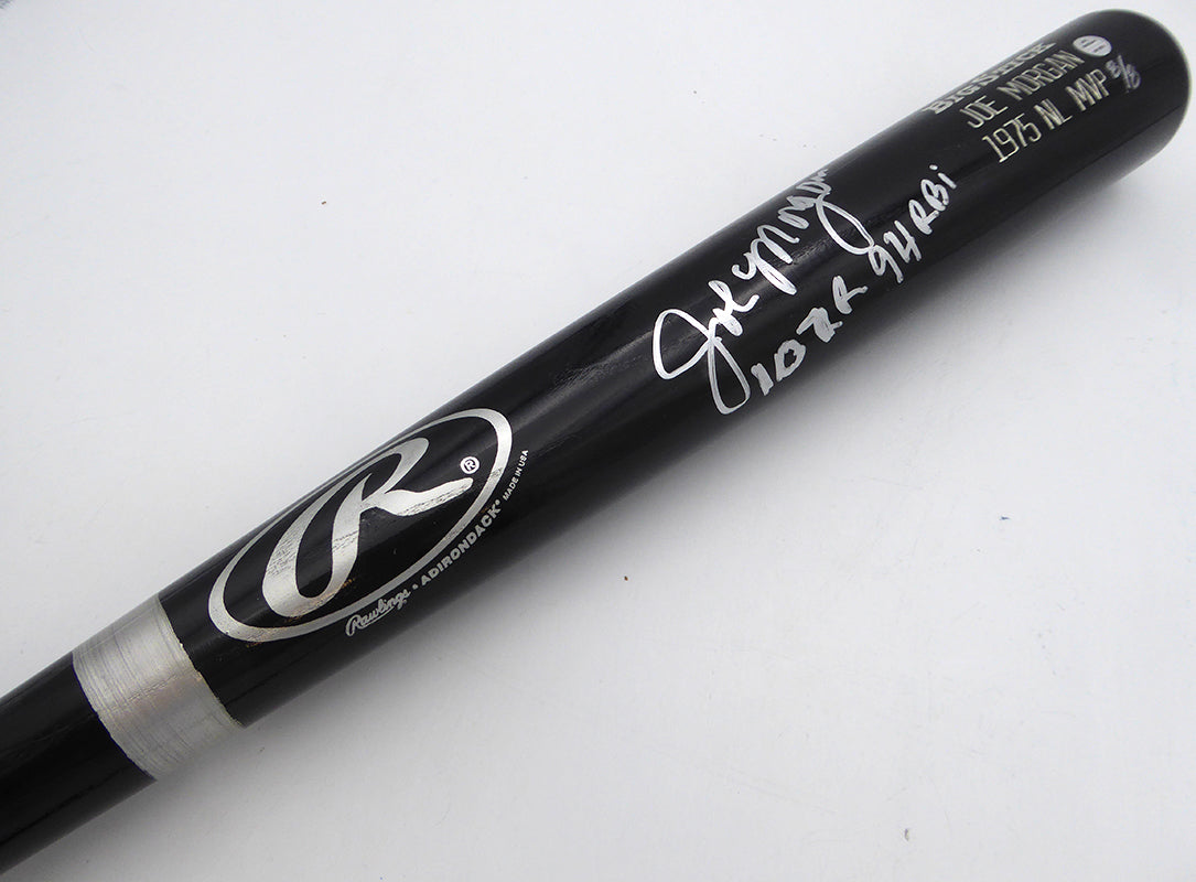 Joe Morgan Autographed Rawlings Bat Cincinnati Reds "107 R, 94 RBI" Beckett BAS QR #BP55335