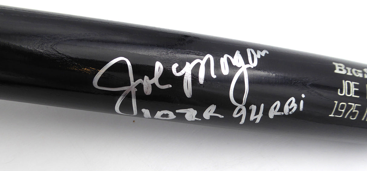 Joe Morgan Autographed Rawlings Bat Cincinnati Reds "107 R, 94 RBI" Beckett BAS QR #BP55335