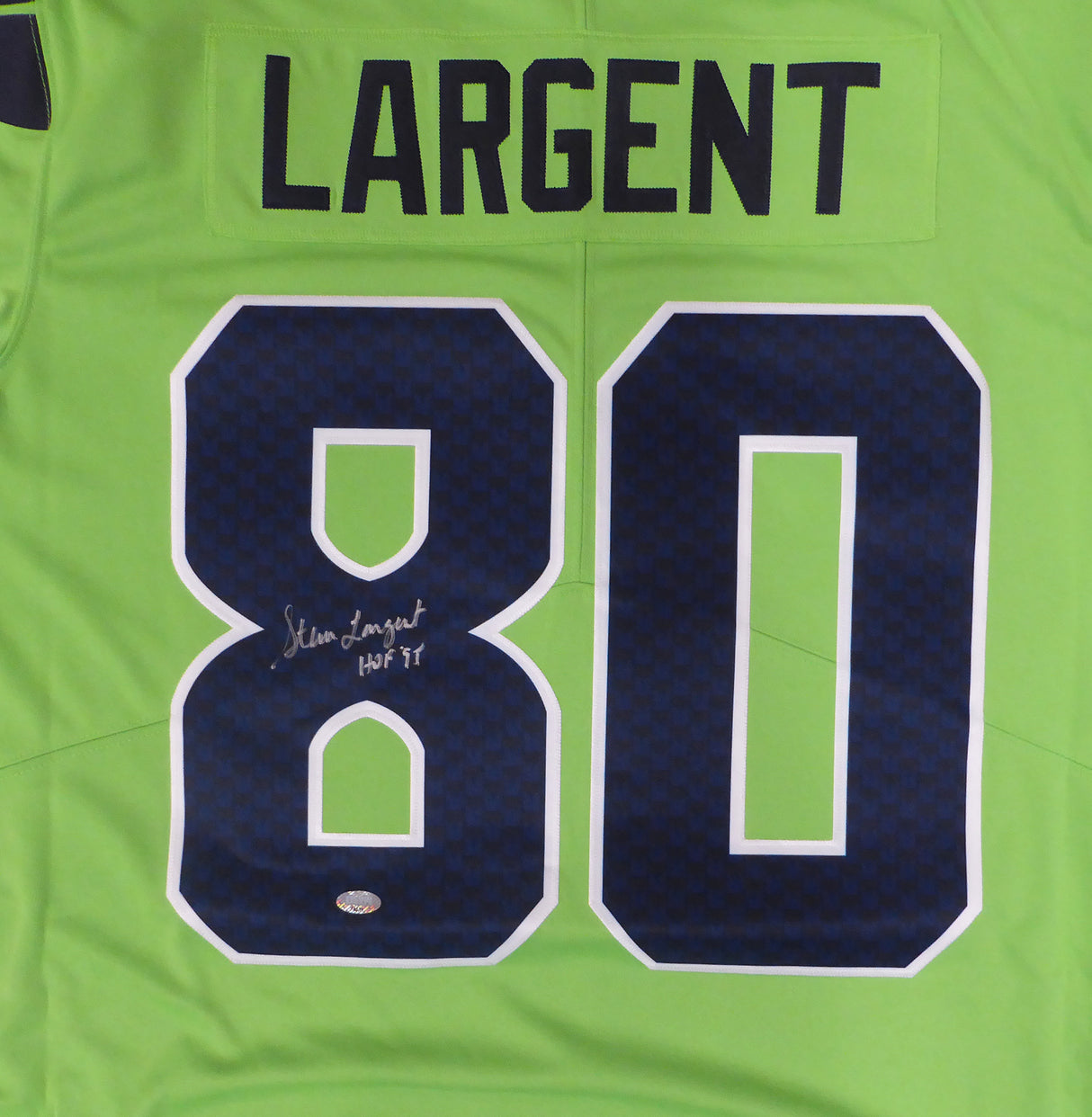 Seattle Seahawks Steve Largent Autographed Green Nike Jersey MCS Holo #74531