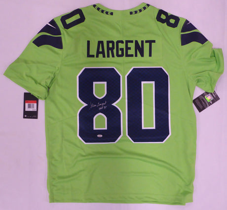 Seattle Seahawks Steve Largent Autographed Green Nike Jersey MCS Holo #74531