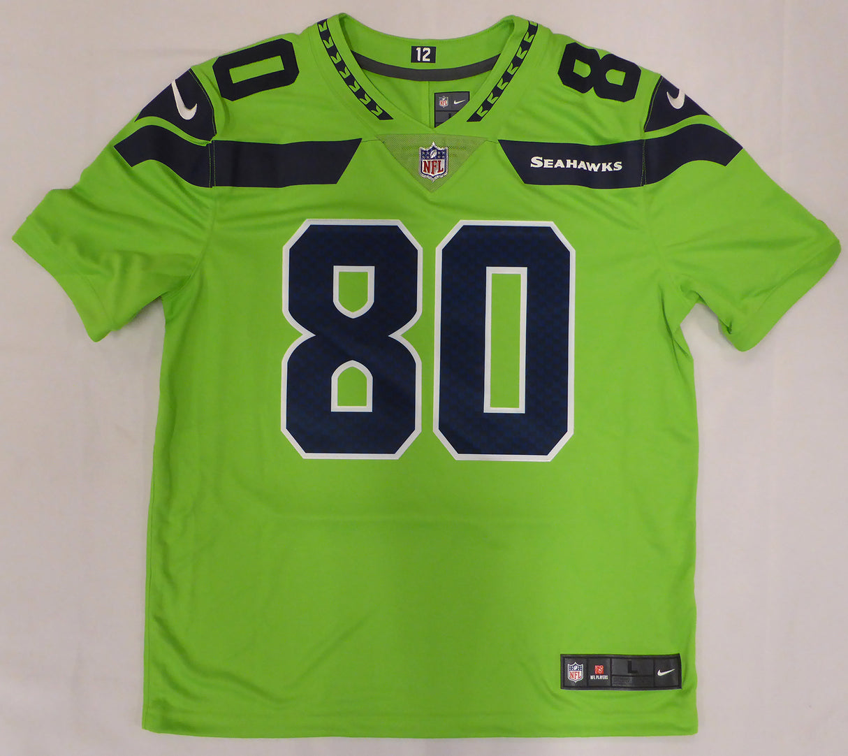 Seattle Seahawks Steve Largent Autographed Green Nike Jersey MCS Holo #74531