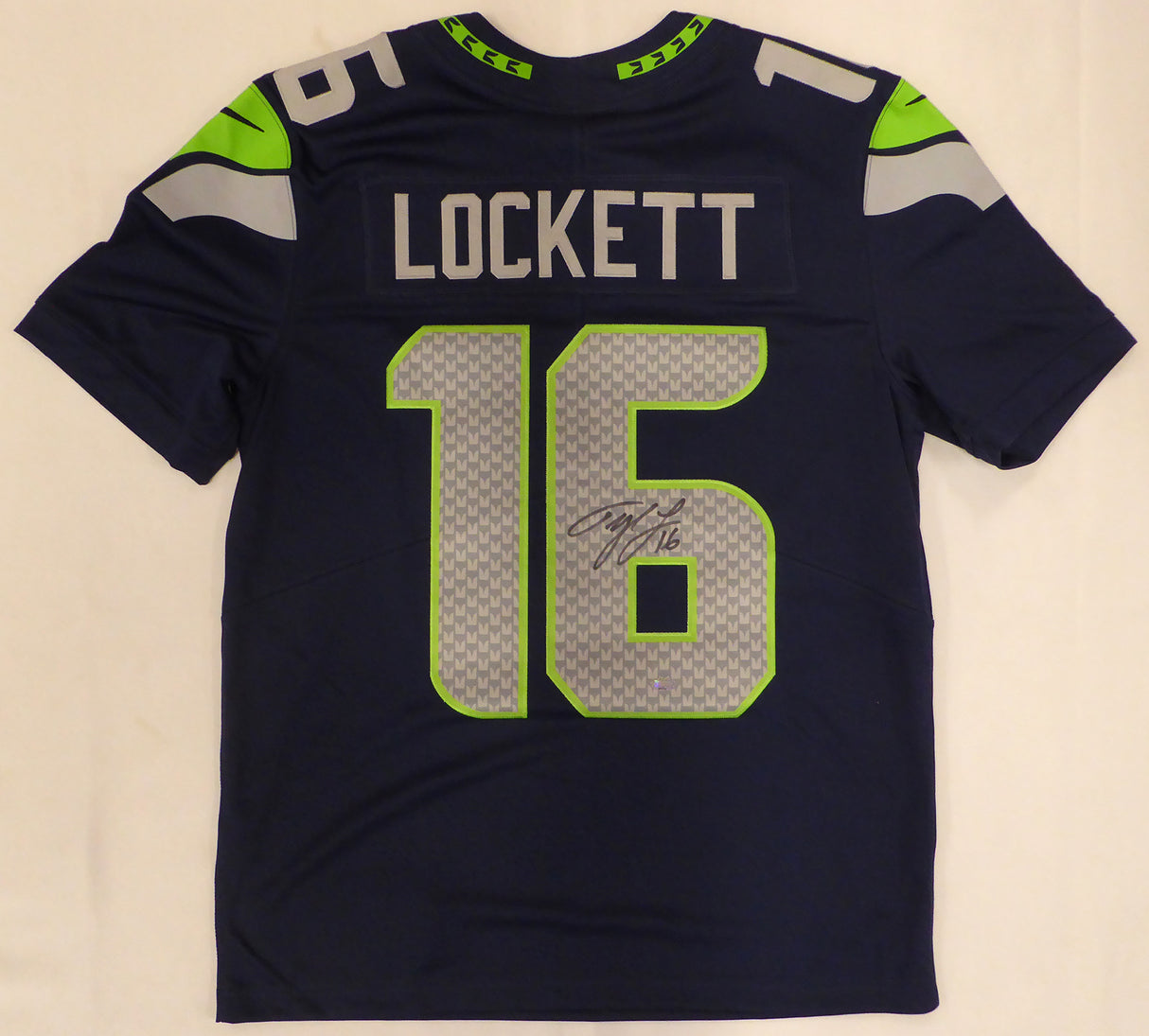 Seattle Seahawks Tyler Lockett Autographed Blue Nike Jersey MCS Holo #90772