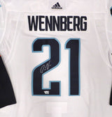 Seattle Kraken Alex Wennberg Autographed White Adidas Jersey Fanatics Holo #XP14250828