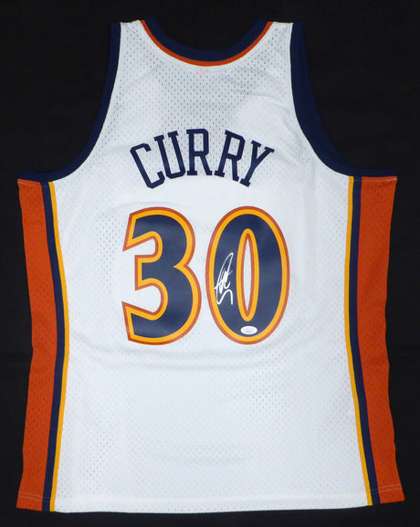 Golden State Warriors Stephen Curry Autographed White Authentic Mitchell & Ness Jersey JSA #AZ31932