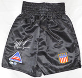 Mike Tyson Autographed Black Trunks Beckett BAS QR #2W091599