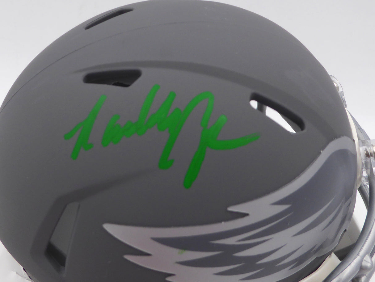 Randall Cunningham Autographed Philadelphia Eagles Slate Gray Mini Helmet Beckett BAS QR #BN00146