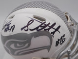 Shaquem & Shaquill Griffin Autographed Seattle Seahawks White Ice Mini Helmet (Smudged) MCS Holo #79471