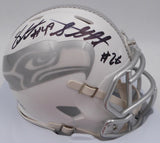 Shaquem & Shaquill Griffin Autographed Seattle Seahawks White Ice Mini Helmet (Smudged) MCS Holo #79466