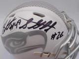 Shaquem & Shaquill Griffin Autographed Seattle Seahawks White Ice Mini Helmet (Smudged) MCS Holo #79466