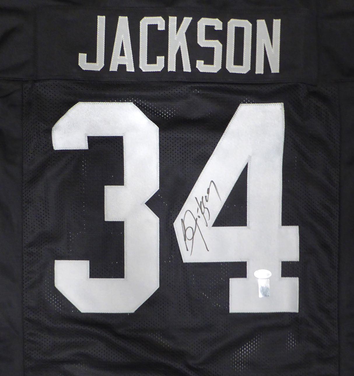 Oakland Raiders Bo Jackson Autographed Black Jersey Beckett BAS #B61356