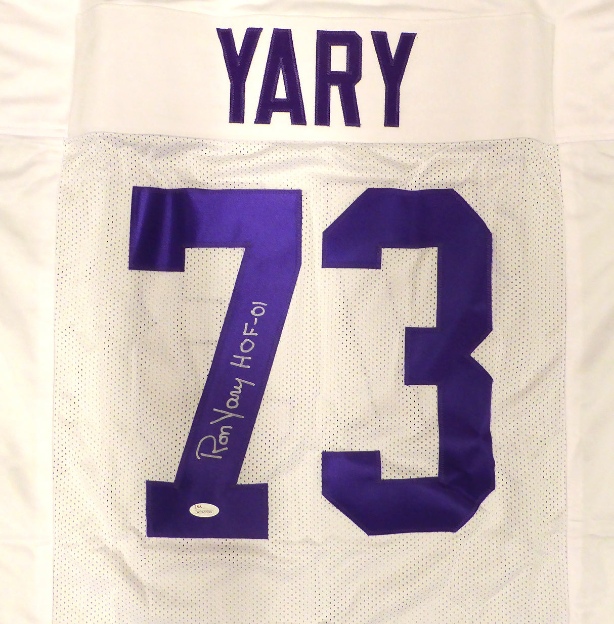 Minnesota Vikings Ron Yary Autographed White Jersey "HOF 01" JSA #WP429590