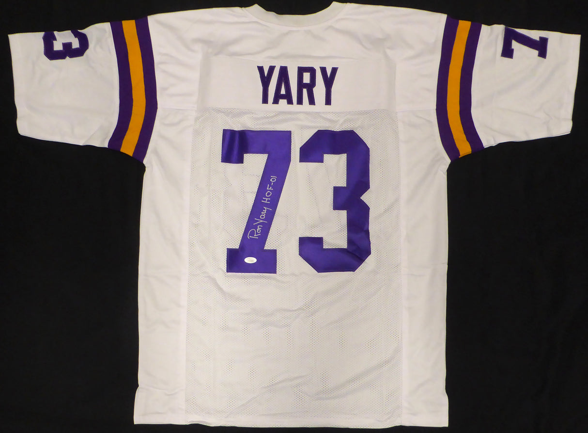 Minnesota Vikings Ron Yary Autographed White Jersey "HOF 01" JSA #WP429590