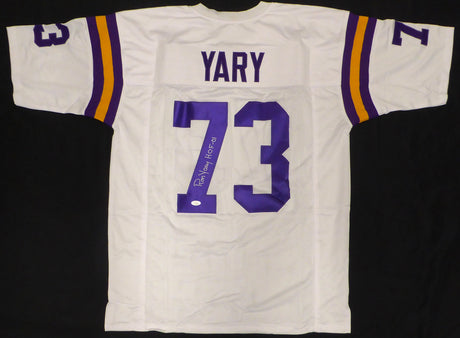 Minnesota Vikings Ron Yary Autographed White Jersey "HOF 01" JSA #WP429590