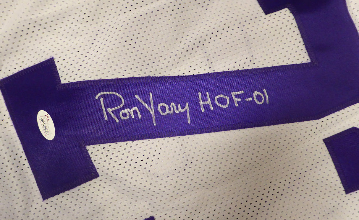 Minnesota Vikings Ron Yary Autographed White Jersey "HOF 01" JSA #WP429590