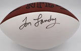 Tom Landry Autographed White Panel Football Dallas Cowboys Beckett BAS QR #BK44621