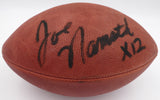 Joe Namath Autographed NFL Leather Football New York Jets "X12" Beckett BAS QR #BH26910