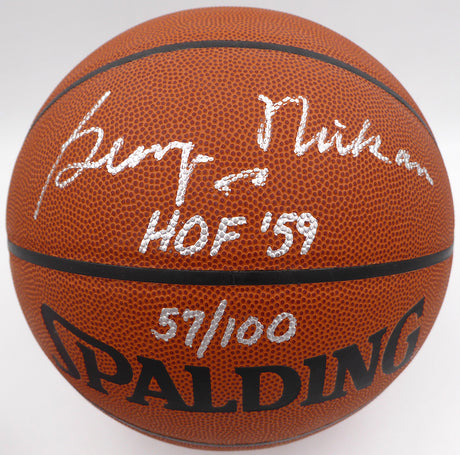 George Mikan Autographed Basketball Minneapolis Lakers "HOF 59" Beckett BAS QR #BP55349