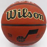 Karl Malone & John Stockton Autographed Wilson Basketball Utah Jazz Beckett BAS QR #1W271741