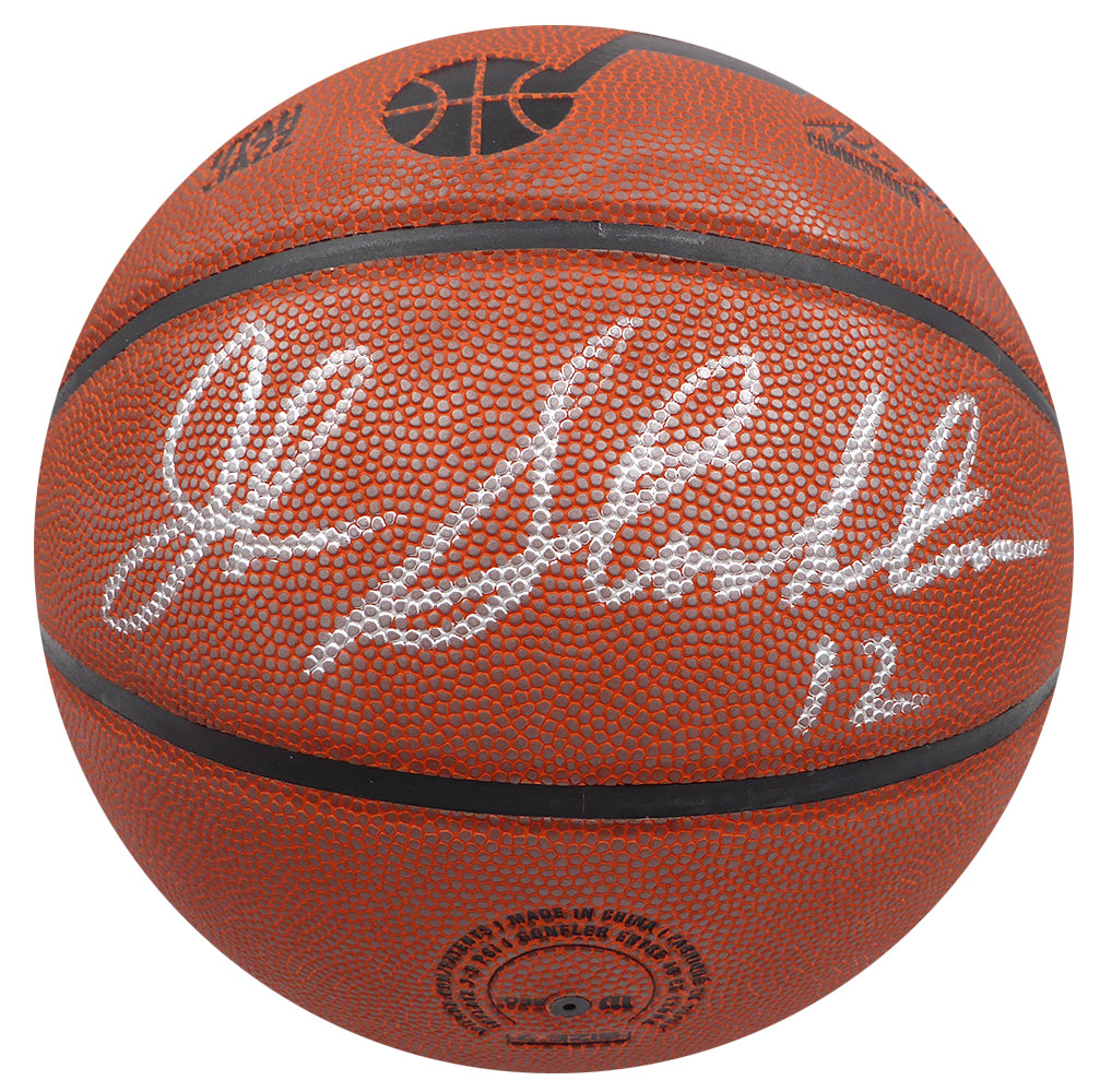 Karl Malone & John Stockton Autographed Wilson Basketball Utah Jazz Beckett BAS QR #1W271741