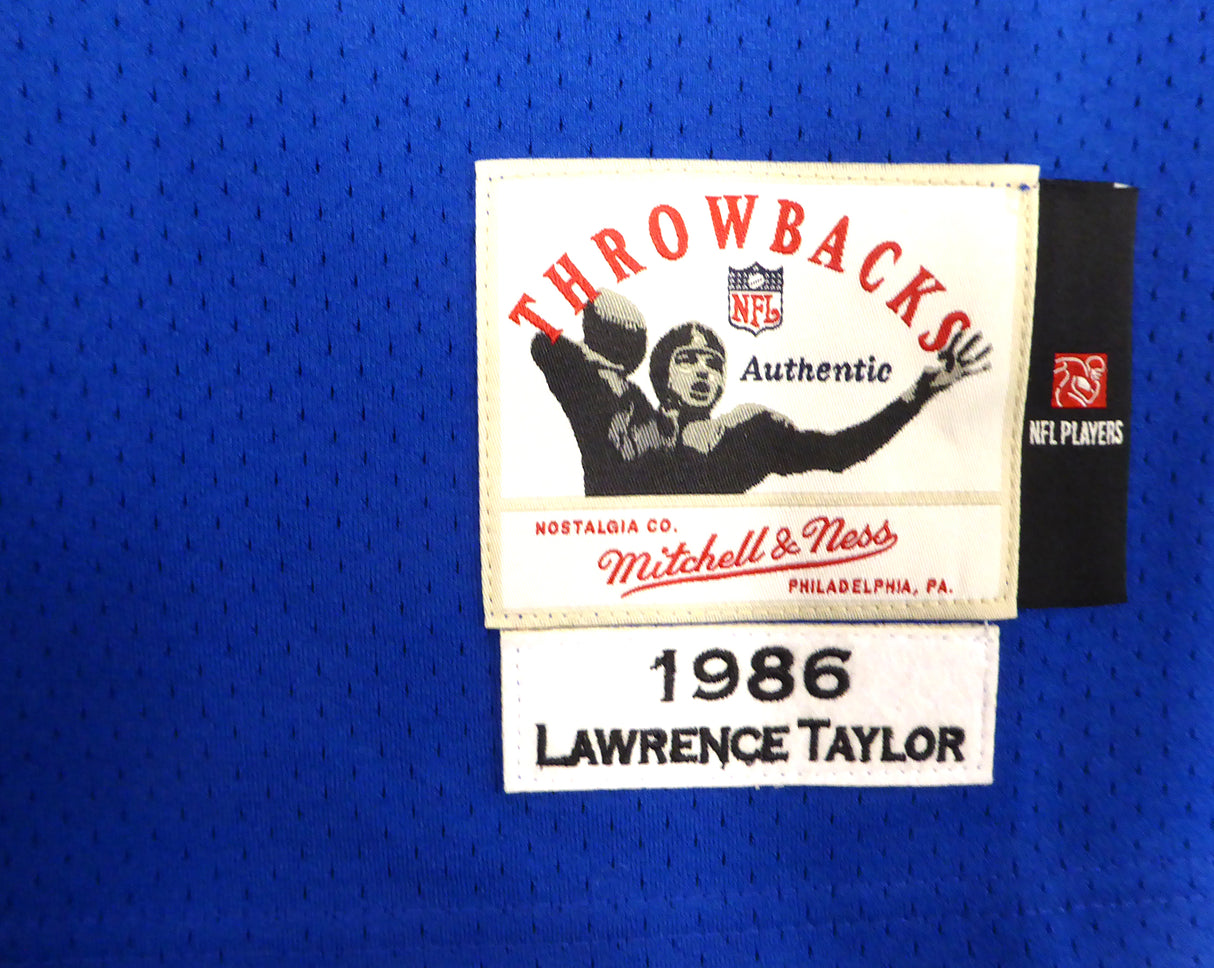 New York Giants Lawrence Taylor Autographed Blue Authentic Mitchell & Ness Jersey Fanatics Holo #QL84395480