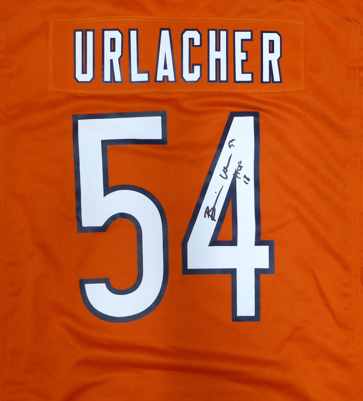 Chicago Bears Brian Urlacher Autographed Orange Nike Jersey "HOF 18" Beckett BAS QR #1W674513