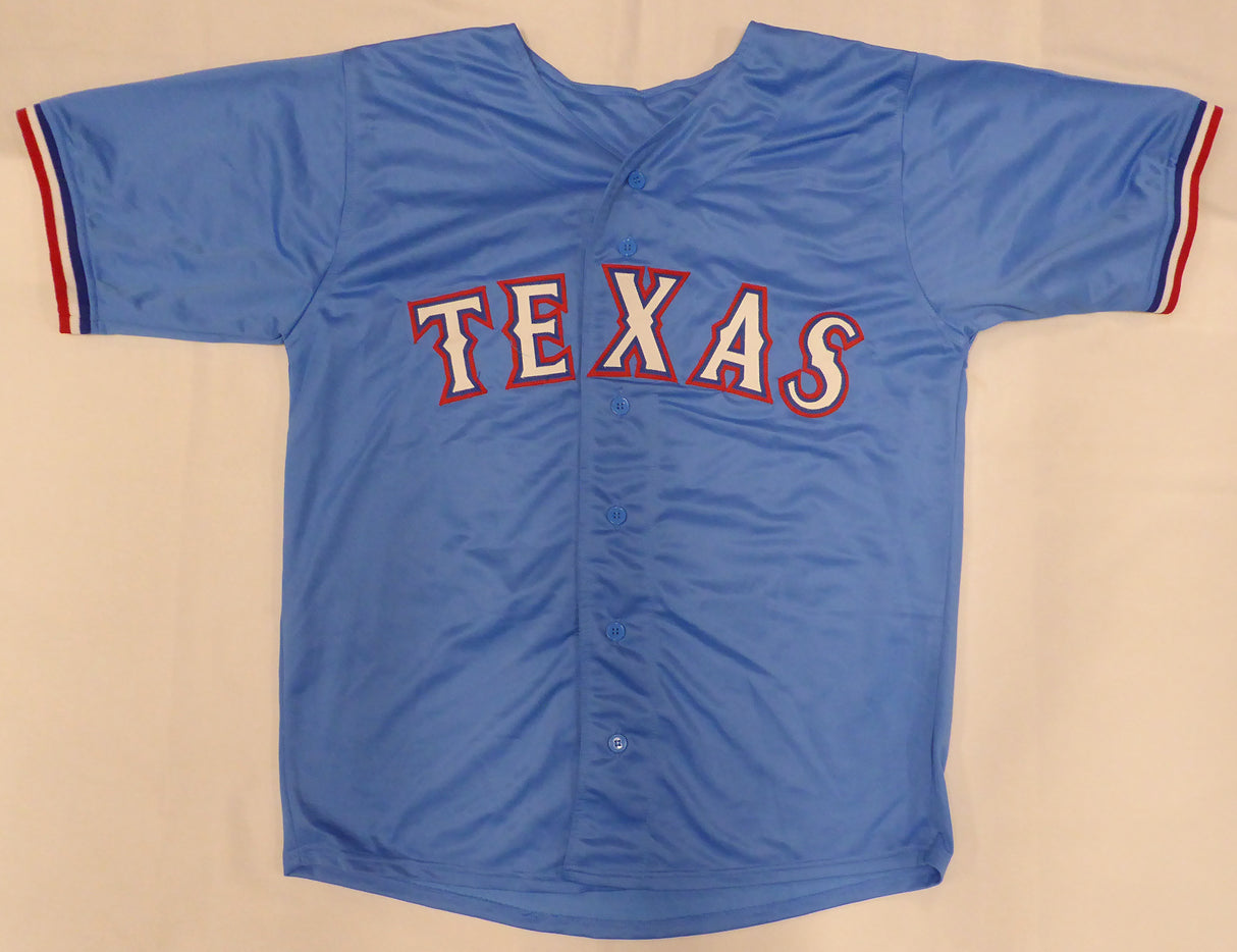 Texas Rangers Adolis Garcia Autographed Blue Jersey Beckett BAS QR #1W188200