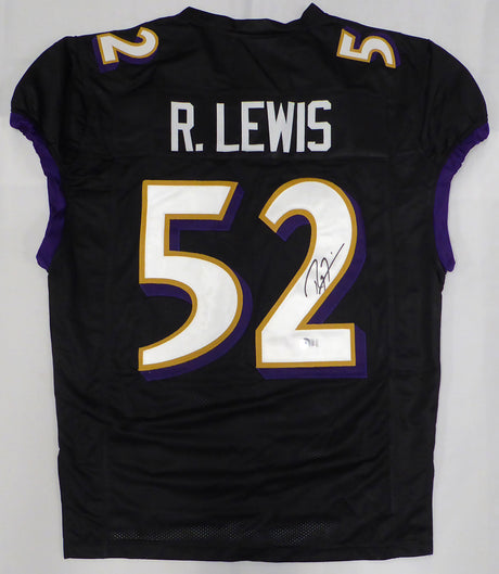 Baltimore Ravens Ray Lewis Autographed Black Jersey Beckett BAS QR #1W162050