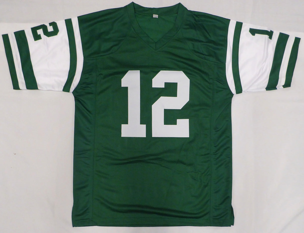 New York Jets Joe Namath Autographed Green Jersey Beckett BAS QR #1W535621