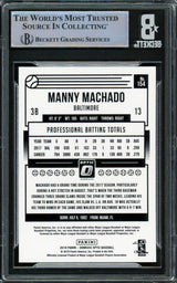 Manny Machado Autographed 2018 Donruss Optic Card #154 Baltimore Orioles Beckett BAS #16545593