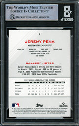 Jeremy Pena Autographed 2022 Topps Gallery Printers Proof Rookie Card #2 Houston Astros Beckett BAS #16545684