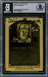 Willie Stargell Autographed 1989 Hall of Fame Metallic Plaque Card Pittsburgh Pirates Beckett BAS #16545847