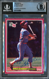 Mike Schmidt Autographed 1984 Donruss Action All Stars Card #57 Philadelphia Phillies Beckett BAS #16545864