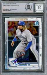 Vladimir Guerrero Jr. Autographed 2020 Bowman Chrome Card #78 Toronto Blue Jays Auto Grade Gem Mint 10 Beckett BAS #16338112