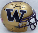 Warren Moon Autographed Gold Speed Authentic Full Size Helmet Washington Huskies "HOF 06" MCS Holo #82059