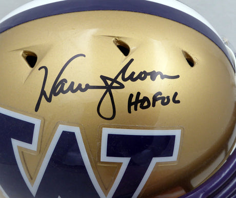 Warren Moon Autographed Gold Speed Authentic Full Size Helmet Washington Huskies "HOF 06" MCS Holo #82059