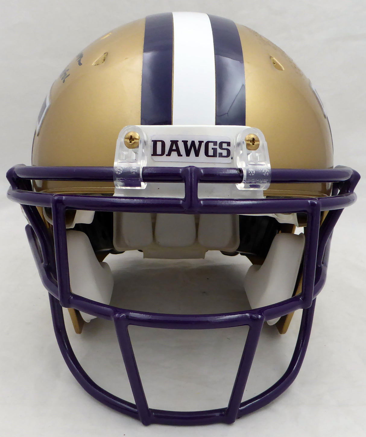 Warren Moon Autographed Gold Speed Authentic Full Size Helmet Washington Huskies "HOF 06" MCS Holo #82059