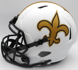 Alvin Kamara Autographed Lunar Eclipse White Full Size Replica Helmet New Orleans Saints (Smudged) Beckett BAS #1W403050