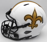 Alvin Kamara Autographed Lunar Eclipse White Full Size Replica Helmet New Orleans Saints Beckett BAS QR #1W403071