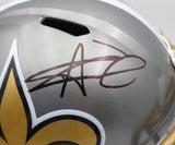 Alvin Kamara Autographed Flash Gold Full Size Replica Helmet New Orleans Saints Beckett BAS QR #1W403127