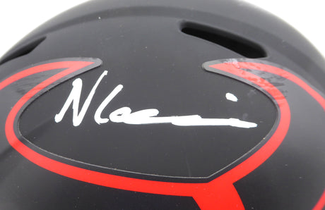 Nico Collins Autographed Eclipse Black Full Size Replica Helmet Houston Texans (Scratches) Beckett BAS QR #1W433067