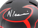 Nico Collins Autographed Eclipse Black Full Size Replica Helmet Houston Texans (Scratches) Beckett BAS QR #1W433071