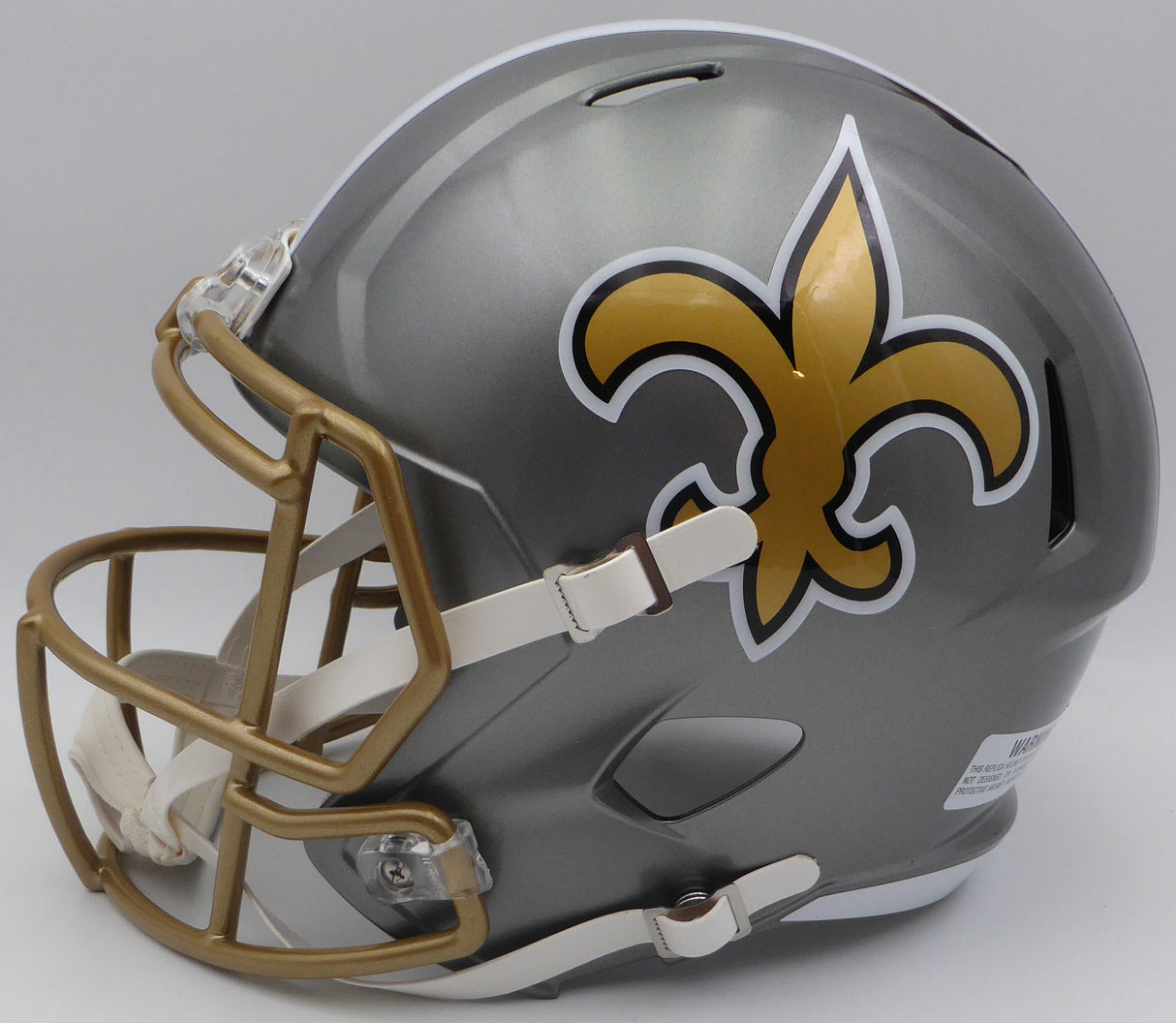 Alvin Kamara Autographed Flash Gold Full Size Replica Helmet New Orleans Saints Beckett BAS QR #1W403133