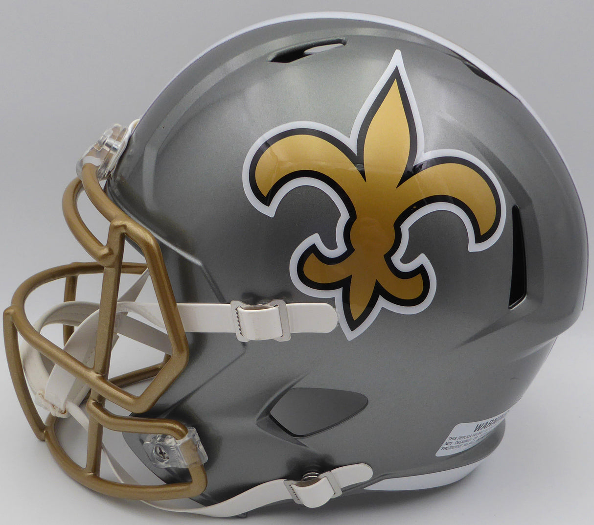 Alvin Kamara Autographed Flash Gold Full Size Replica Helmet New Orleans Saints (Smudged) Beckett BAS QR #1W403114