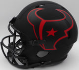 Nico Collins Autographed Eclipse Black Full Size Replica Helmet Houston Texans (Scratches) Beckett BAS QR #1W433070