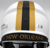 Alvin Kamara Autographed Lunar Eclipse White Full Size Replica Helmet New Orleans Saints Beckett BAS QR #1W403069