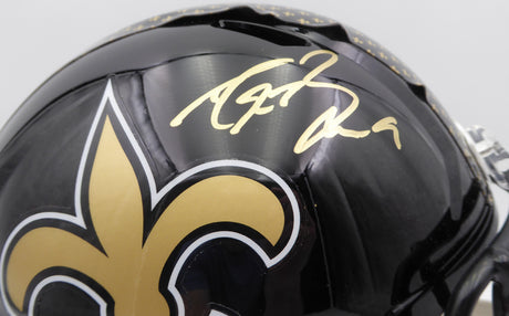 Drew Brees Autographed Alternate Black Full Size Replica Helmet New Orleans Saints (Bubbled Decal) Beckett BAS QR #W717760