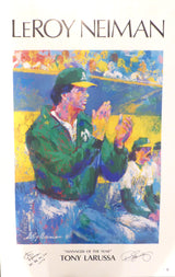 Tony LaRussa & Dennis Eckersley Autographed Leroy Neiman Manager Of The Year Lithograph Poster Oakland A's "83,88,92,02" Beckett BAS QR #BB039124