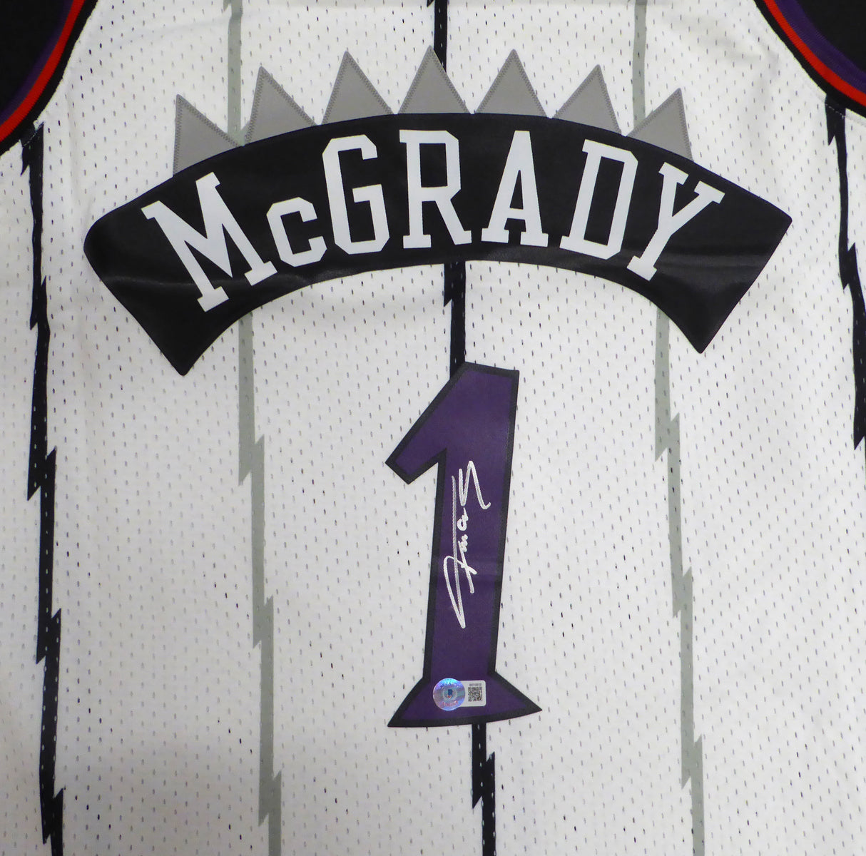 Toronto Raptors Tracy McGrady Autographed White Authentic 1998-99 Mitchell & Ness Jersey Size XXL Beckett BAS QR #W619949