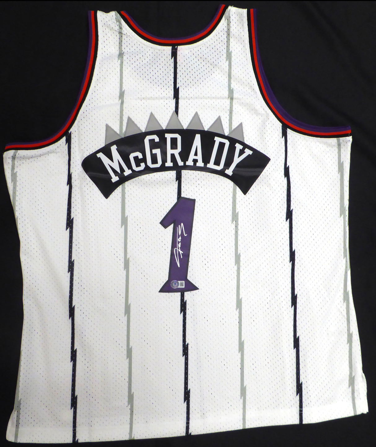 Toronto Raptors Tracy McGrady Autographed White Authentic 1998-99 Mitchell & Ness Jersey Size XXL Beckett BAS QR #W619949