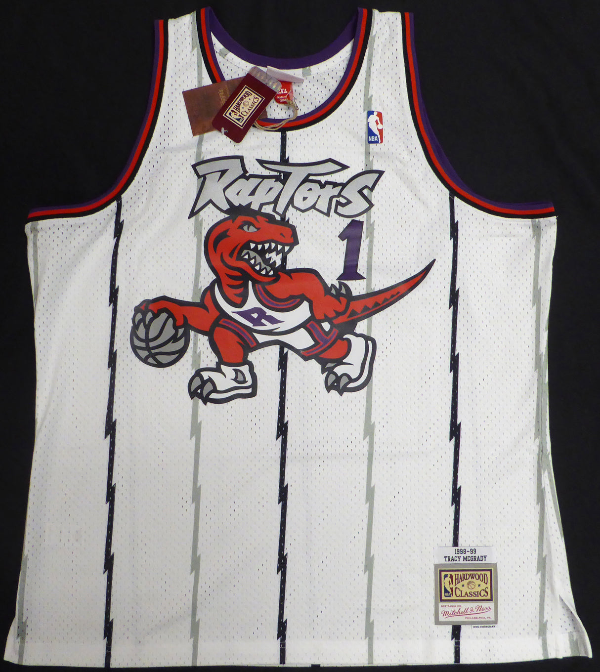 Toronto Raptors Tracy McGrady Autographed White Authentic 1998-99 Mitchell & Ness Jersey Size XXL Beckett BAS QR #W619949